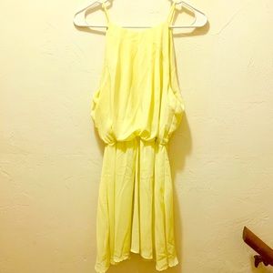 Yellow knee length flowy dress